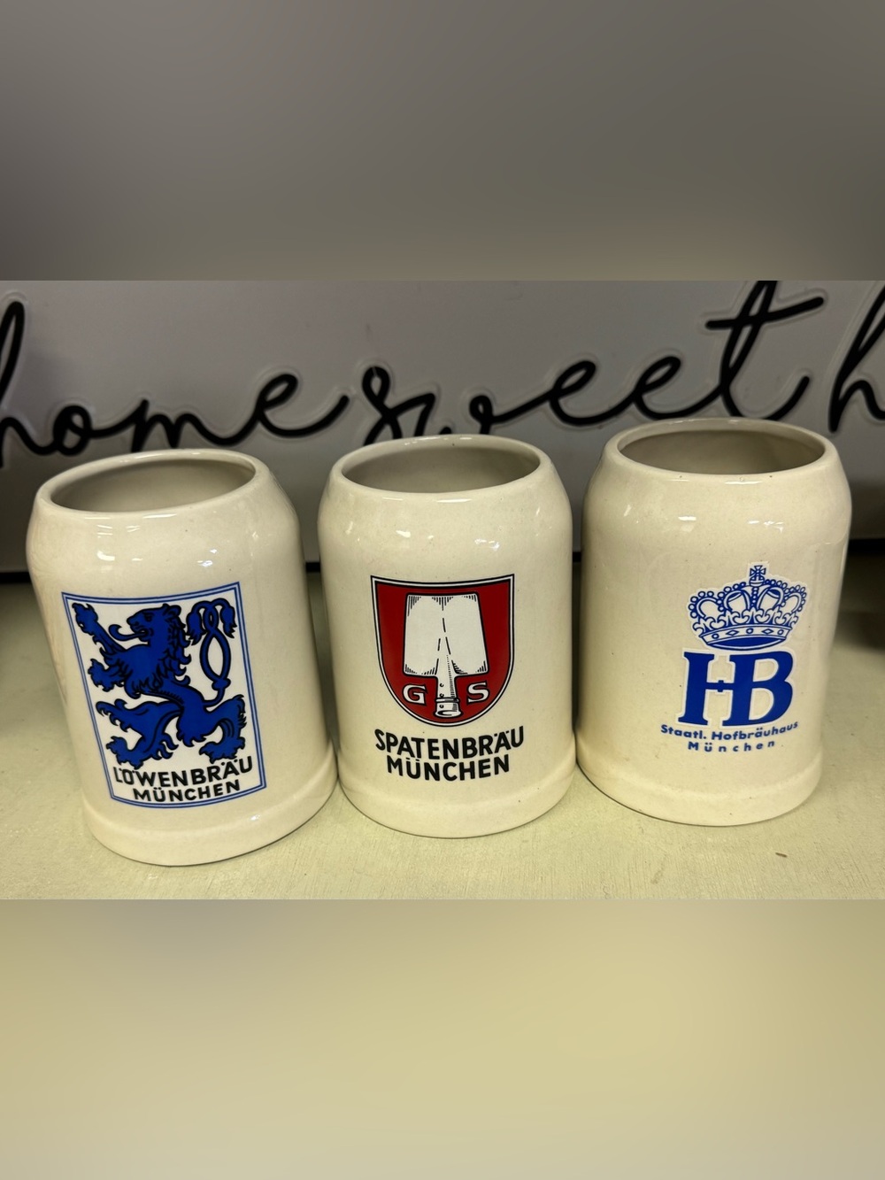 3 Authentic Ceramic Beer Steins